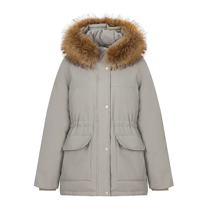 Tooling Pie Overcomes Women's Winter New Padded Jacket Big Fur Collar Thickened Loose Short Padded Jacket