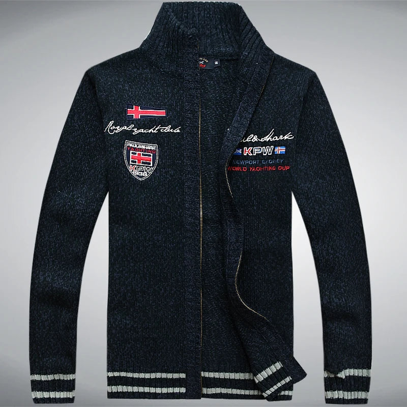 Cotton Man Sweater Winter Cardigan Winter Overcoat Casual New Fashion Cotton Red Mens Winter Jacket
