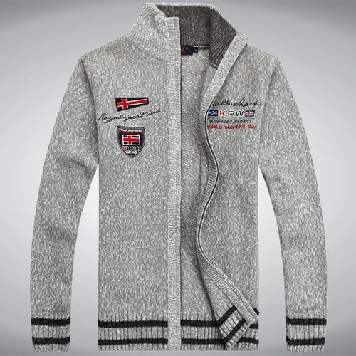 Cotton Man Sweater Winter Cardigan Winter Overcoat Casual New Fashion Cotton Red Mens Winter Jacket