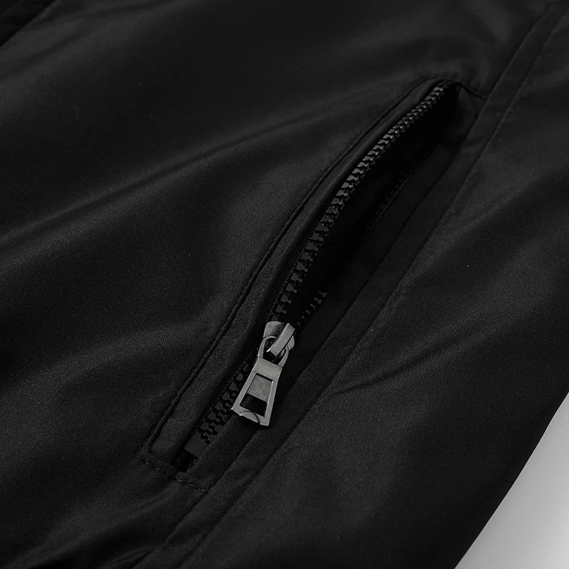 Thermal Warm Men's Winter Jacket Autumn Winter Business Men's Winter Coats Fleece Lining New Windbreak Casual Jacket Solid Black